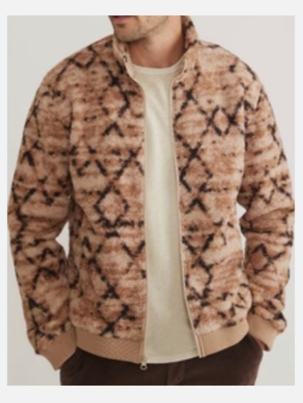 Marine Layer Mason Sherpa Full Zip Jacket In Size S